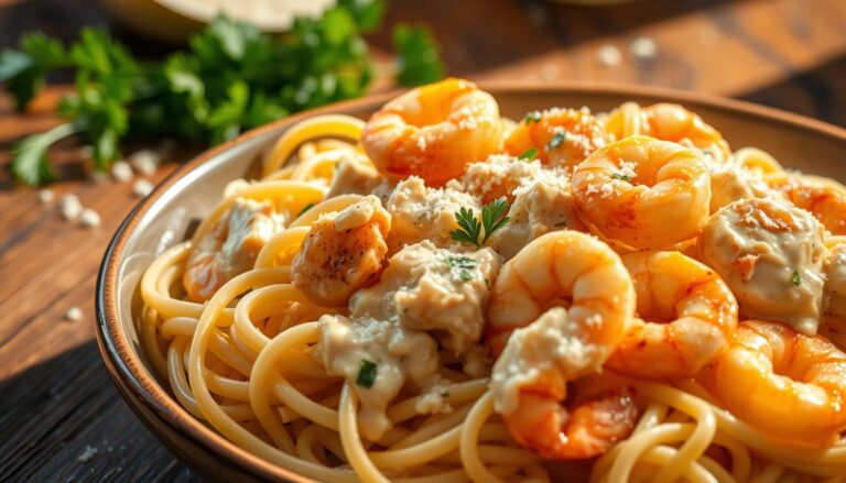 chicken and shrimp alfredo