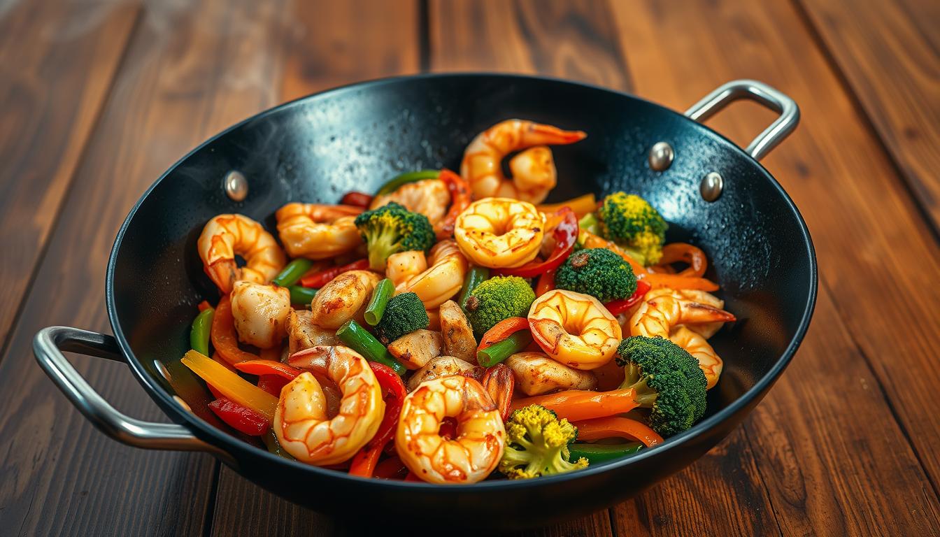 chicken and shrimp stir fry