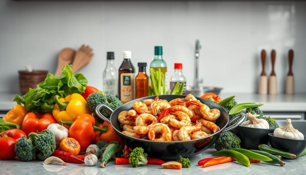 chicken and shrimp stir fry